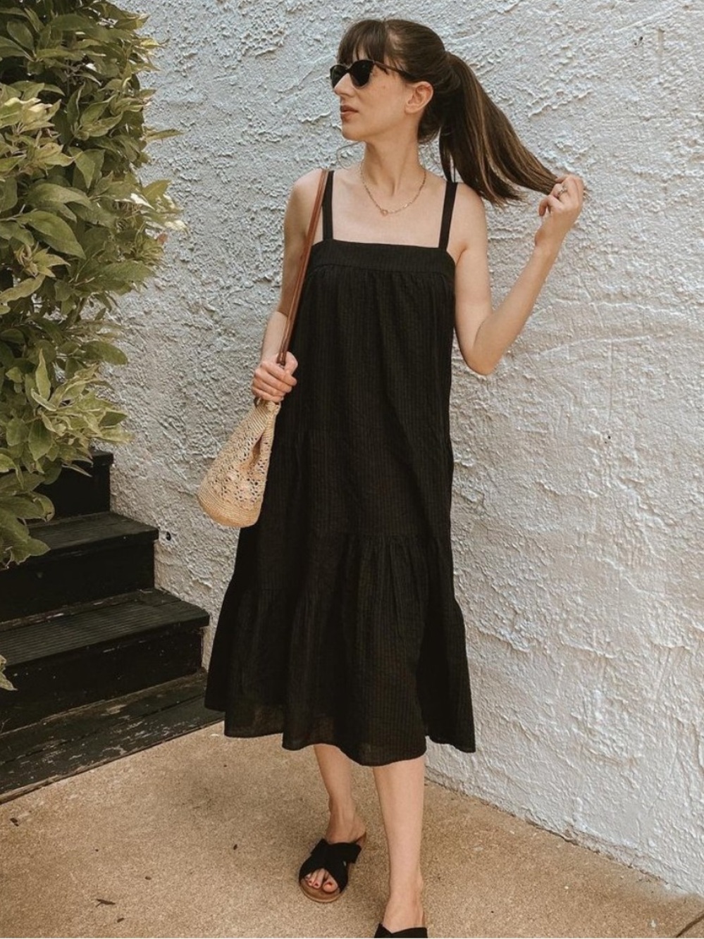 Jenni Kayne Seersucker Sundress In Black